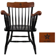 Load image into Gallery viewer, Army Star Wooden Captain Chair (Black - Cherry Arms &amp; Crown)*