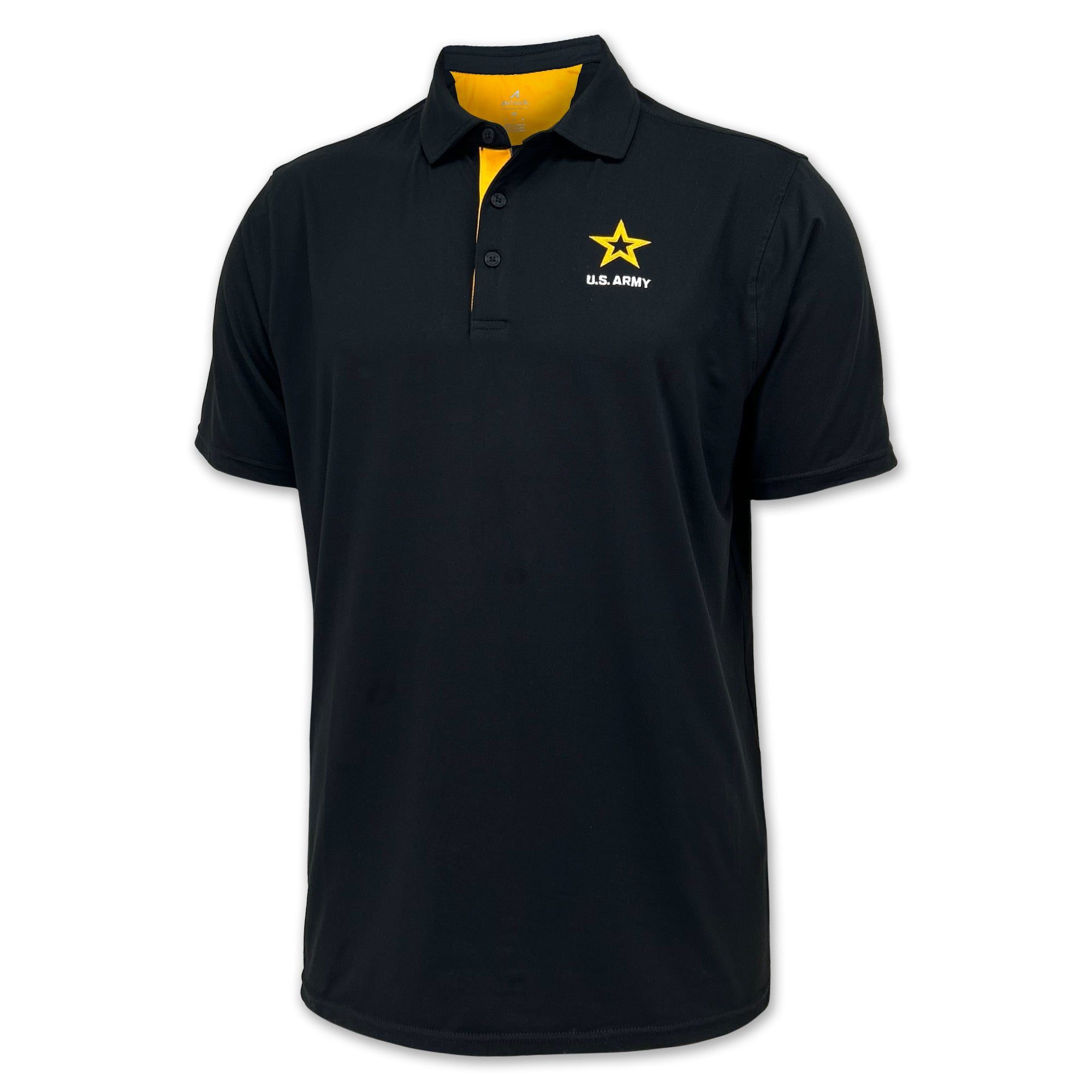 Army Era Color Placket Polo (Black/Gold)