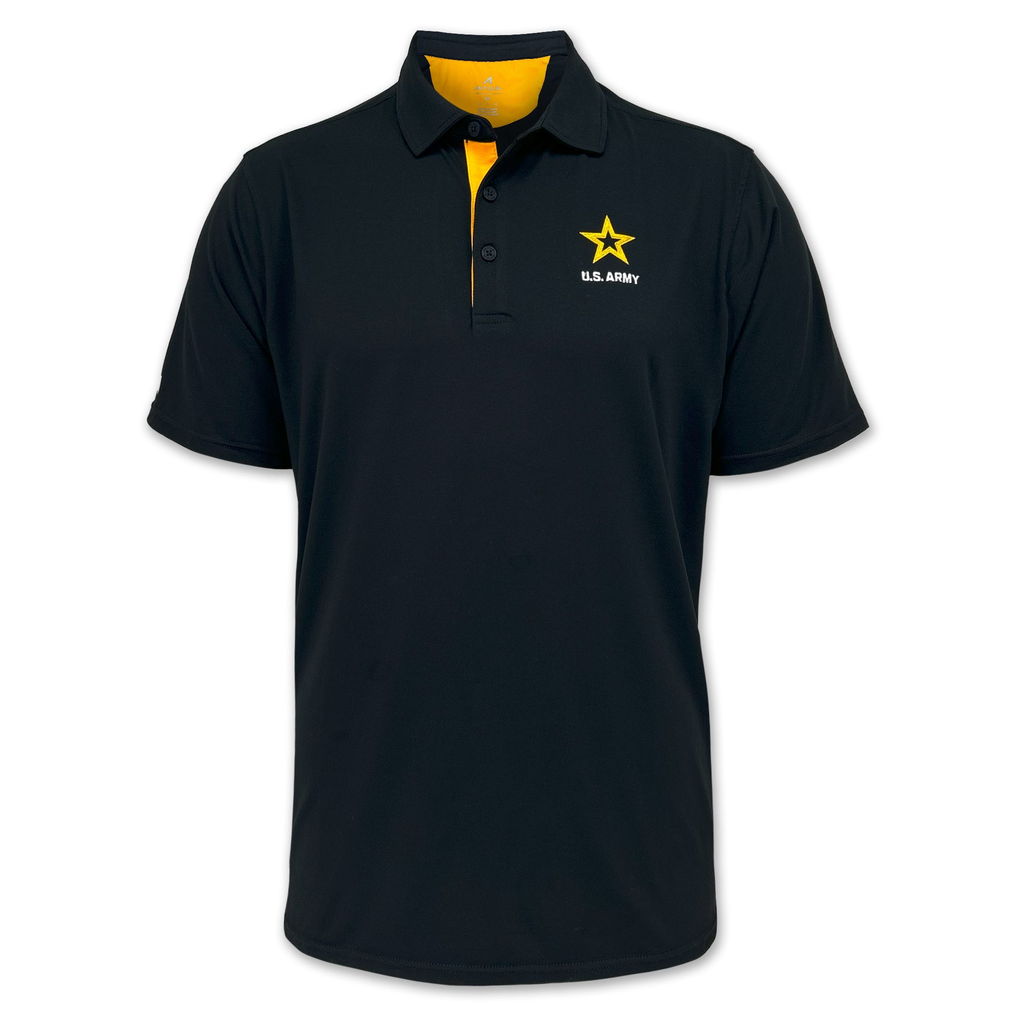 Army Era Color Placket Polo (Black/Gold)