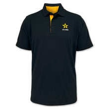 Load image into Gallery viewer, Army Era Color Placket Polo (Black/Gold)