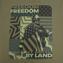 Load image into Gallery viewer, Army Under Armour Freedom By Land T-Shirt (OD Green)