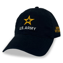 Load image into Gallery viewer, Army Star Vet Hat (Black)