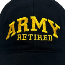 Load image into Gallery viewer, Army Retired Relaxed Twill Hat (Black)