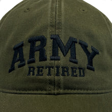 Load image into Gallery viewer, Army Retired Relaxed Twill Hat (Olive)