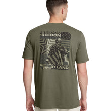 Load image into Gallery viewer, Army Under Armour Freedom By Land T-Shirt (OD Green)