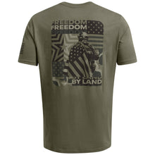 Load image into Gallery viewer, Army Under Armour Freedom By Land T-Shirt (OD Green)