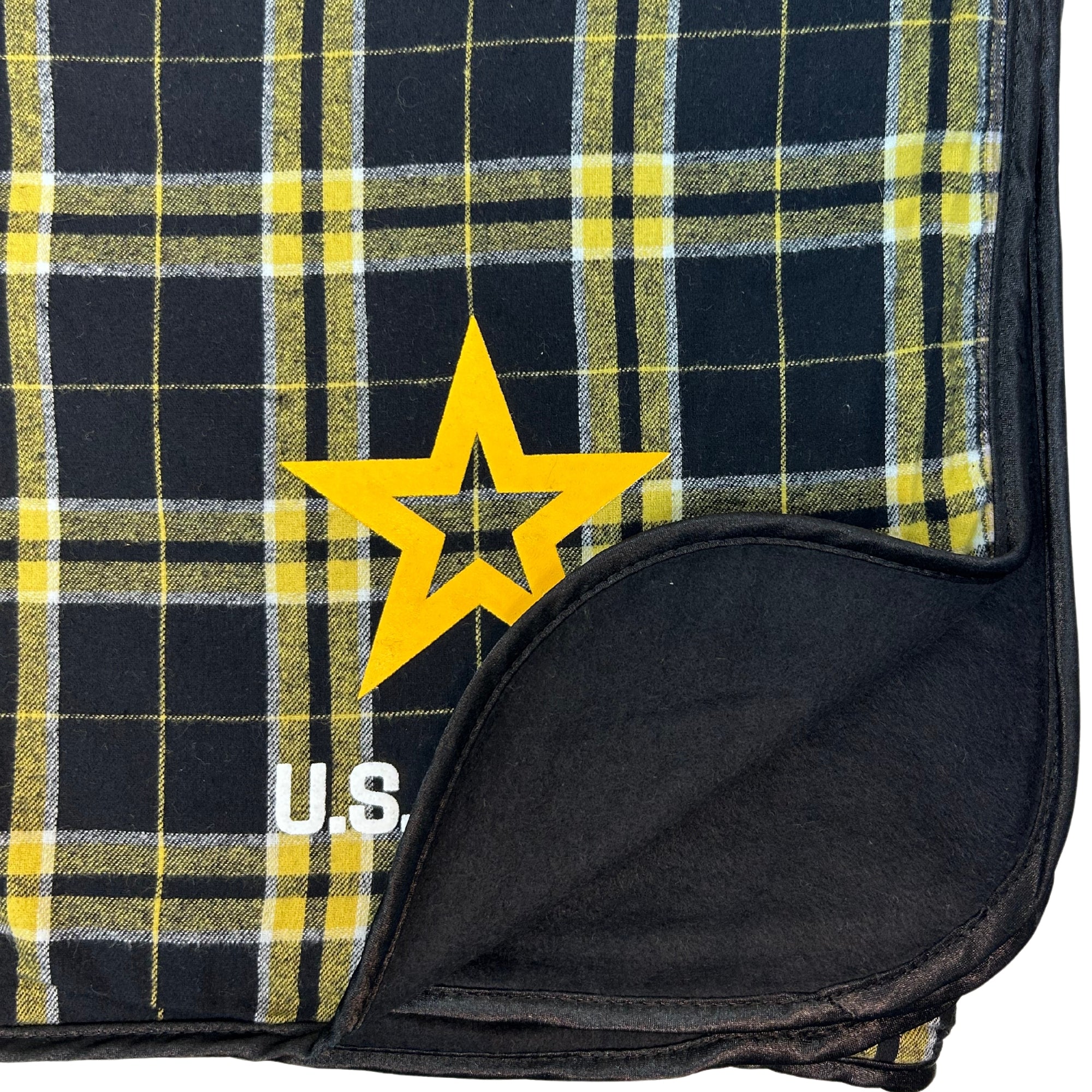 Army Star Premium Flannel Blanket (Black/Gold)