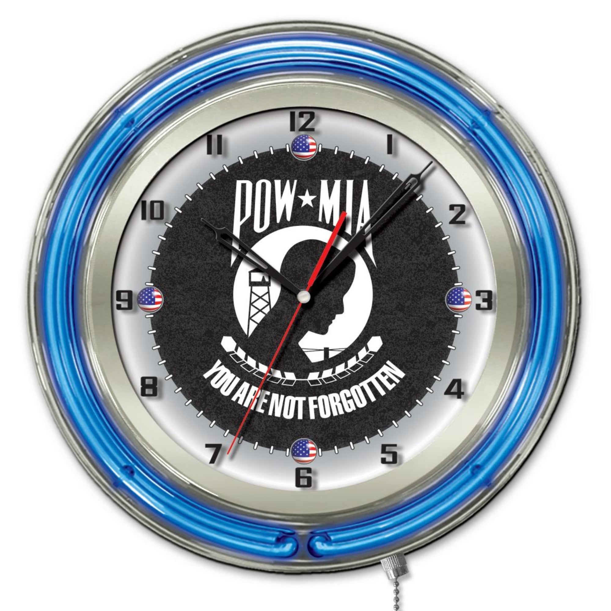 POW/MIA 19" Double Neon Wall Clock*