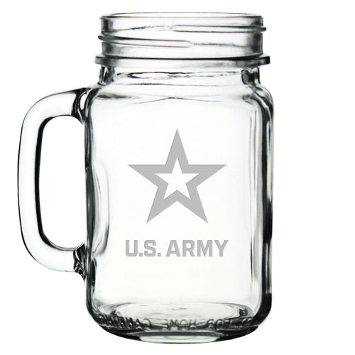 US Army 16oz Old Fashioned Drinking Jar with Handle