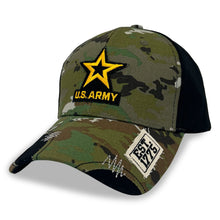 Load image into Gallery viewer, Army Star Distressed Camo Front Hat