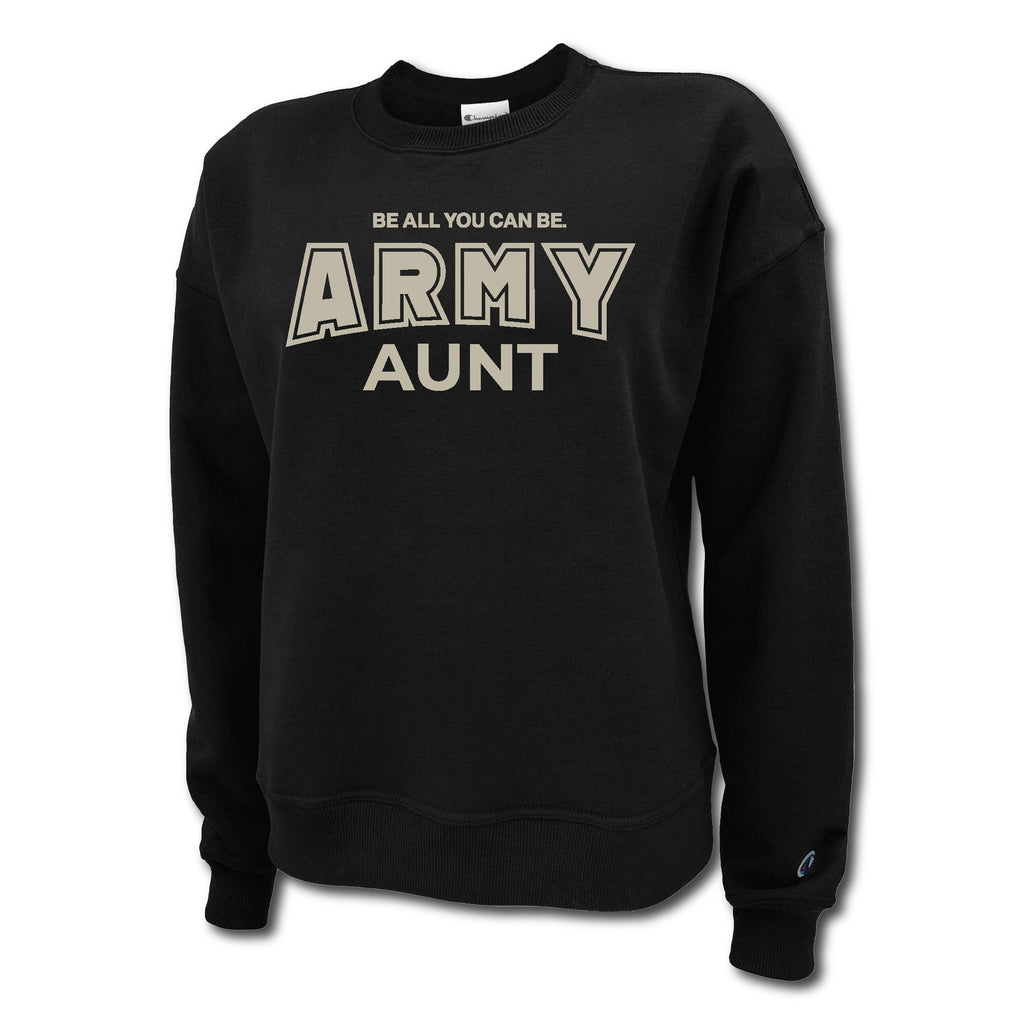 Army Champion Aunt Ladies Crewneck (Black)