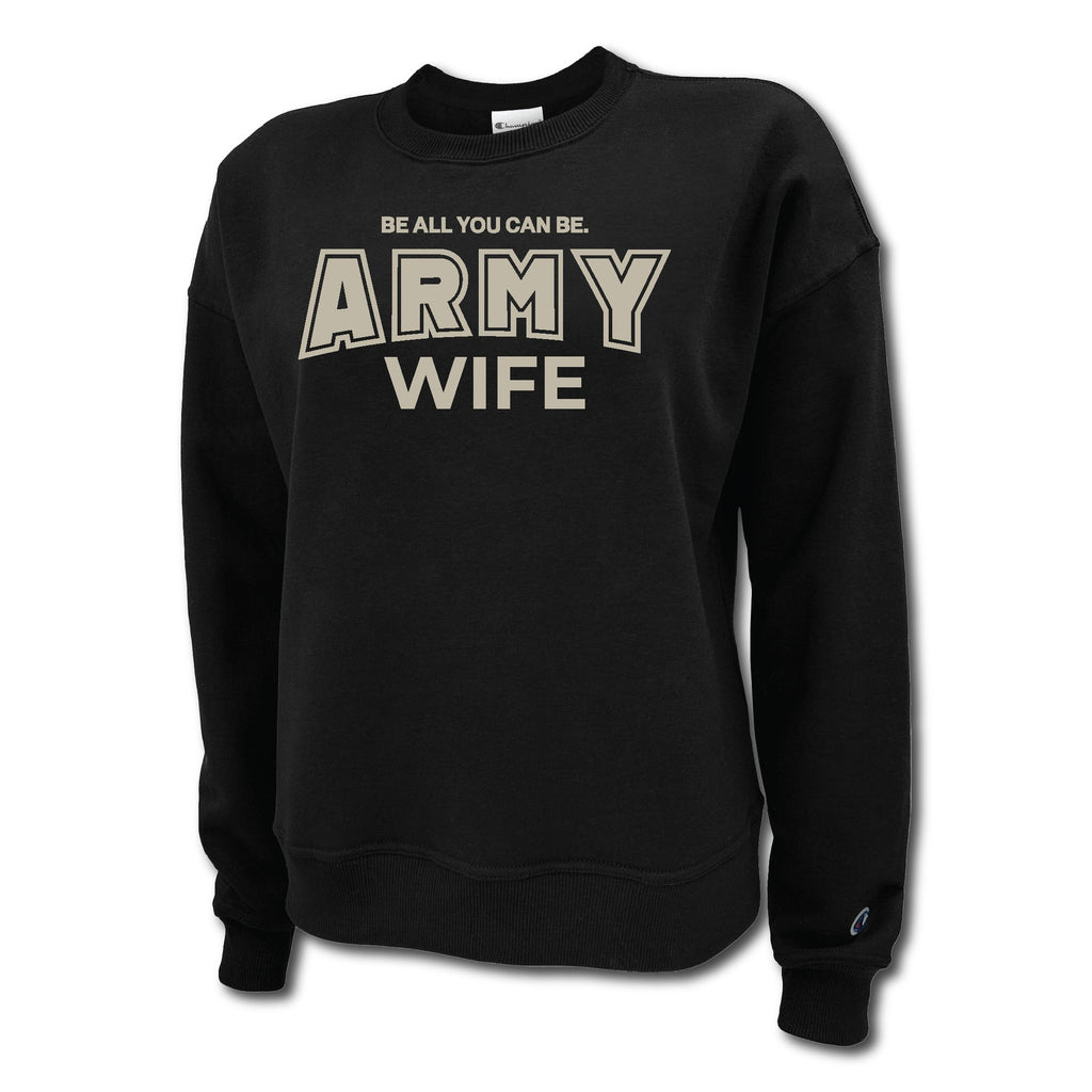 Army Champion Wife Ladies Crewneck (Black)