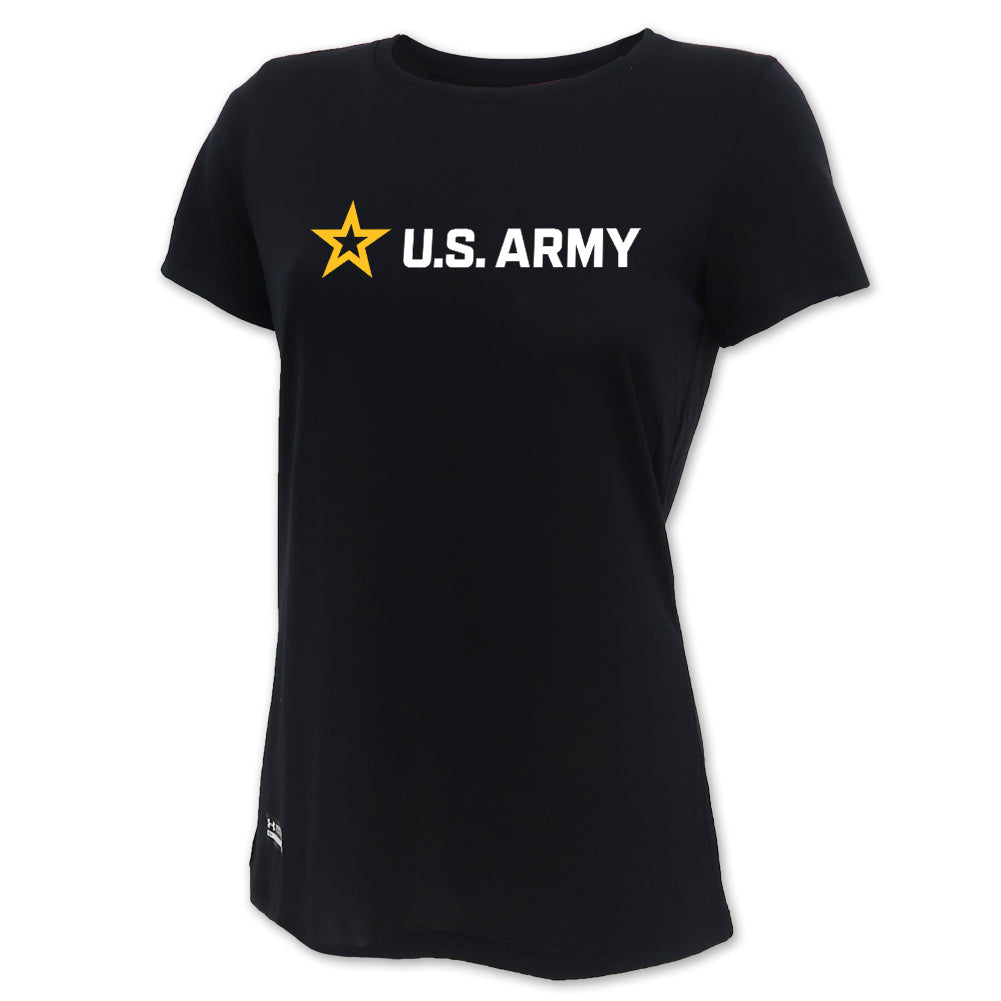 Army Star Ladies Under Armour Tac Tech T-Shirt (Black)