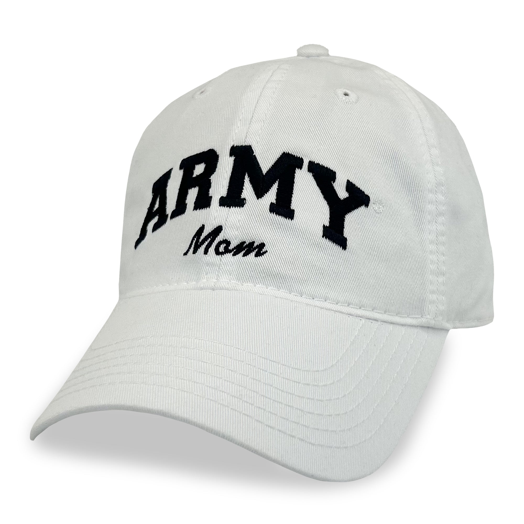 Army Mom Relaxed Twill Hat (White/Black)