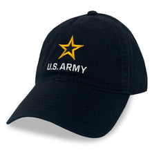 Load image into Gallery viewer, Army Star Stacked Logo Hat (Black)