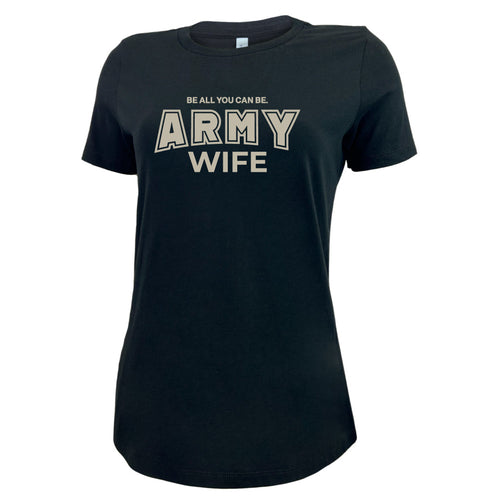 Army Wife Ladies T-Shirt (Black)