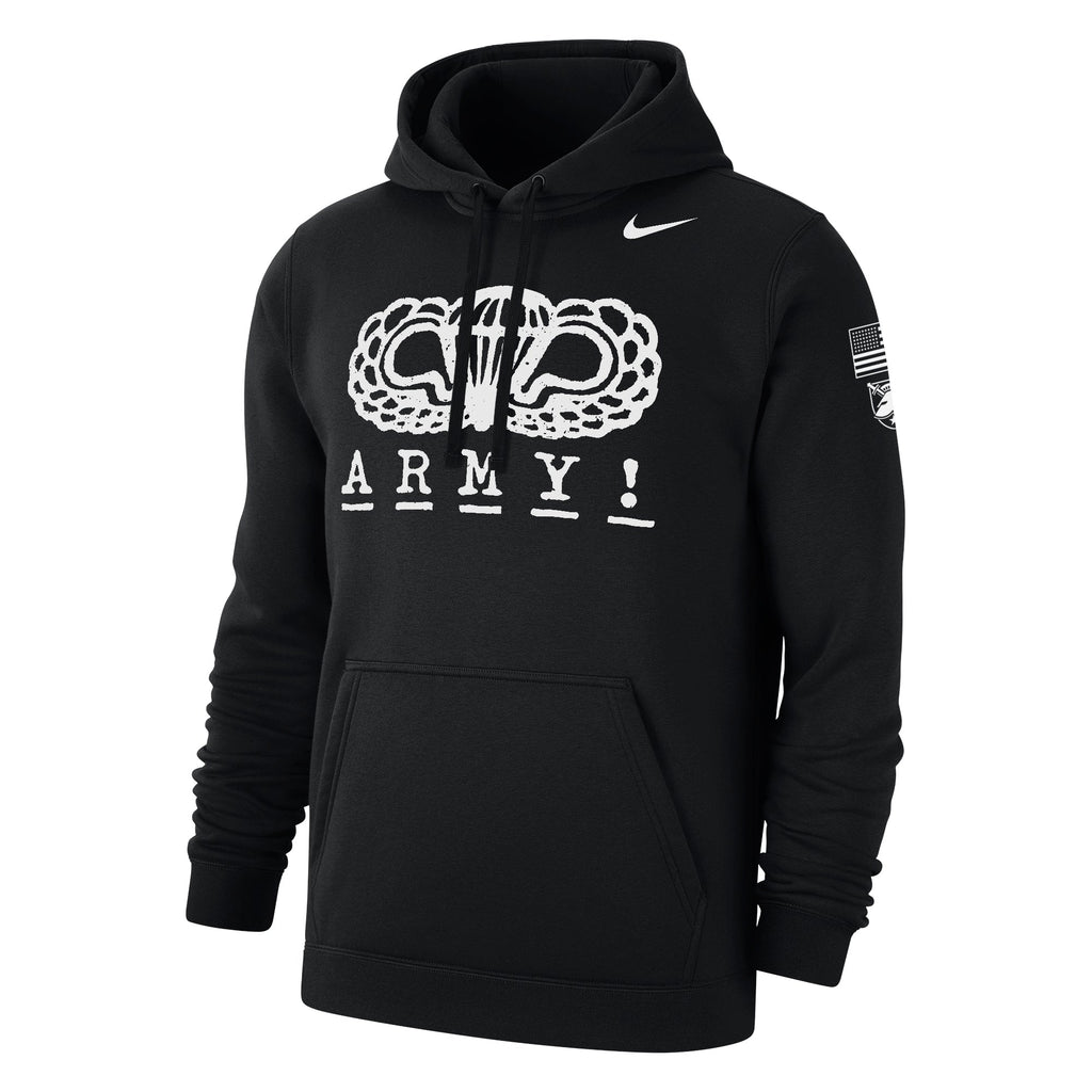 Army Nike 2024 Rivalry Airborne Logo Club Fleece Hood (Black)