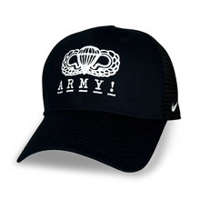 Load image into Gallery viewer, Army Nike 2024 Rivalry Airborne Logo Rise Trucker Hat (Black)