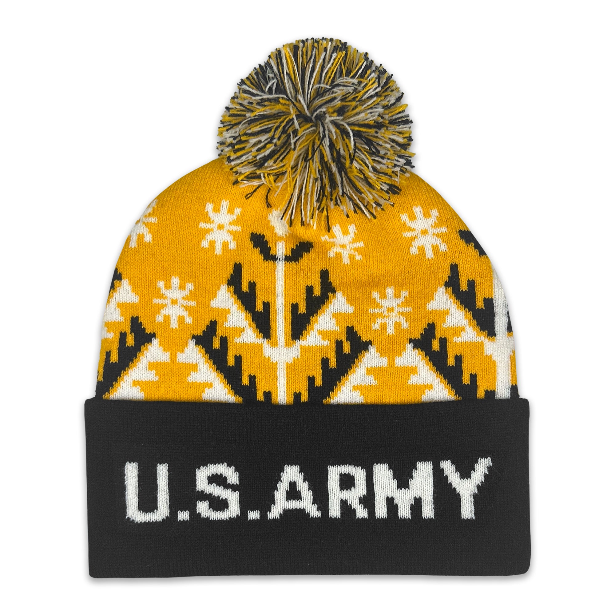 Army Star Knit Pom Beanie