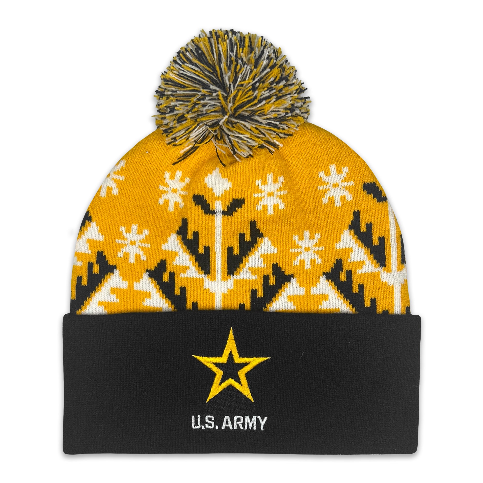 Army Star Knit Pom Beanie