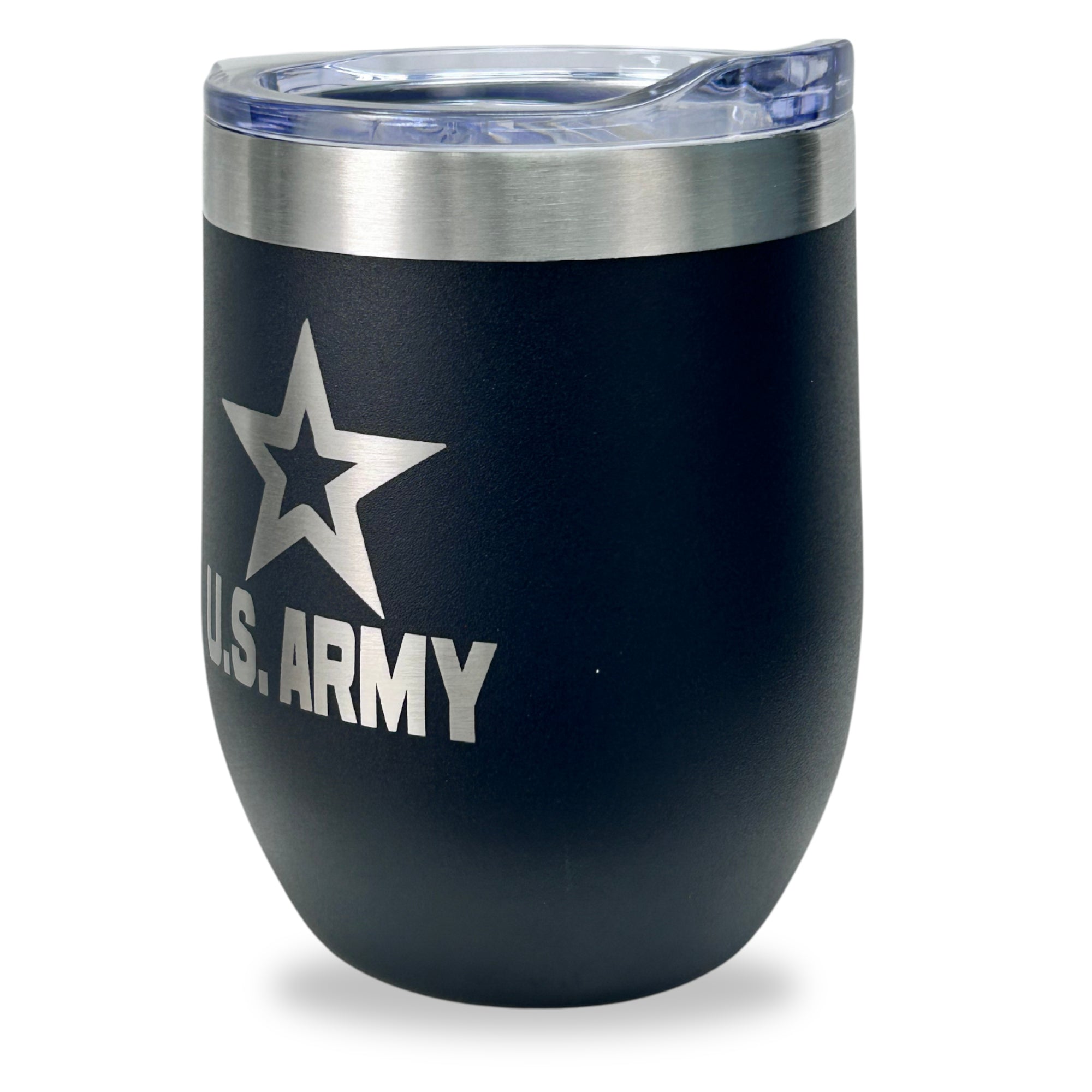 Army Star Stainless Steel Laser Etched 16oz Cooler (Black)