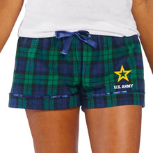 Load image into Gallery viewer, Army Star Ladies Flannel Shorts (Blackwatch)