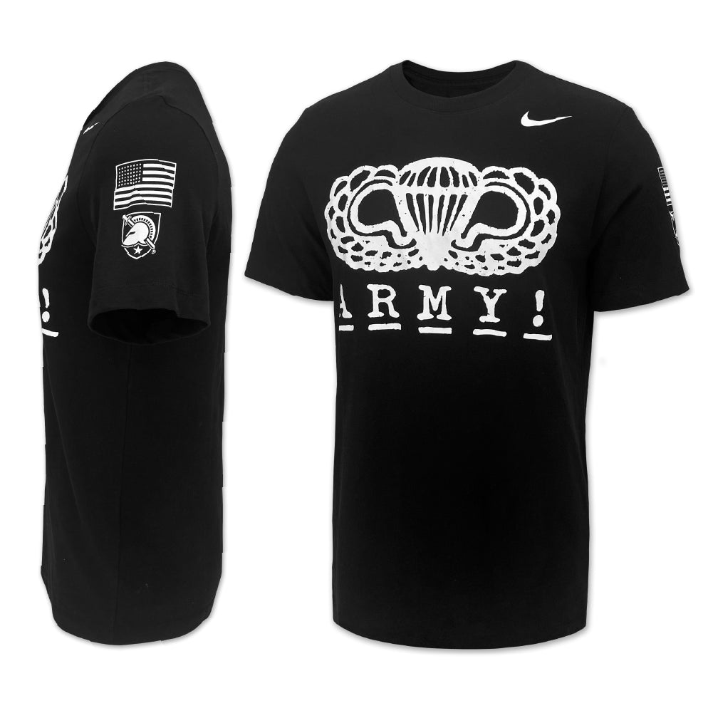 Army Nike 2024 Rivalry Airborne Logo Dri-Fit Cotton T-Shirt (Black)