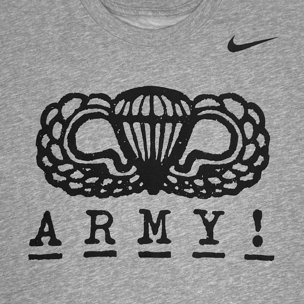 Army Nike 2024 Rivalry Airborne Logo Dri-Fit Cotton Long Sleeve T-Shirt (Grey)