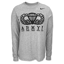 Load image into Gallery viewer, Army Nike 2024 Rivalry Airborne Logo Dri-Fit Cotton Long Sleeve T-Shirt (Grey)