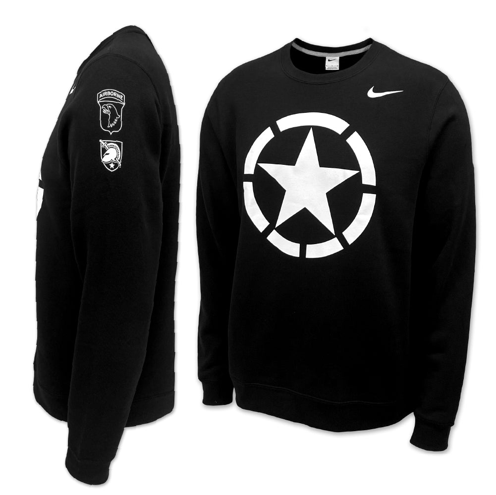 Army Nike 2024 Rivalry Airborne Star Club Fleece Crewneck (Black)