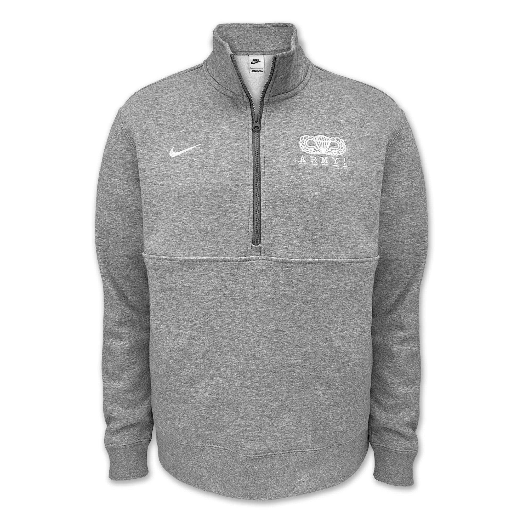 Army Nike 2024 Rivalry Airborne Logo Club Fleece Half Zip (Dark Heather)