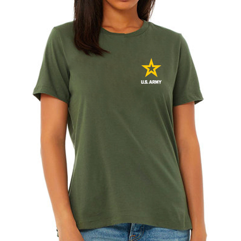 Army Star Ladies Left Chest Logo T-Shirt