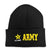 Army Star Emblem Cuffed Knit Beanie (Black)