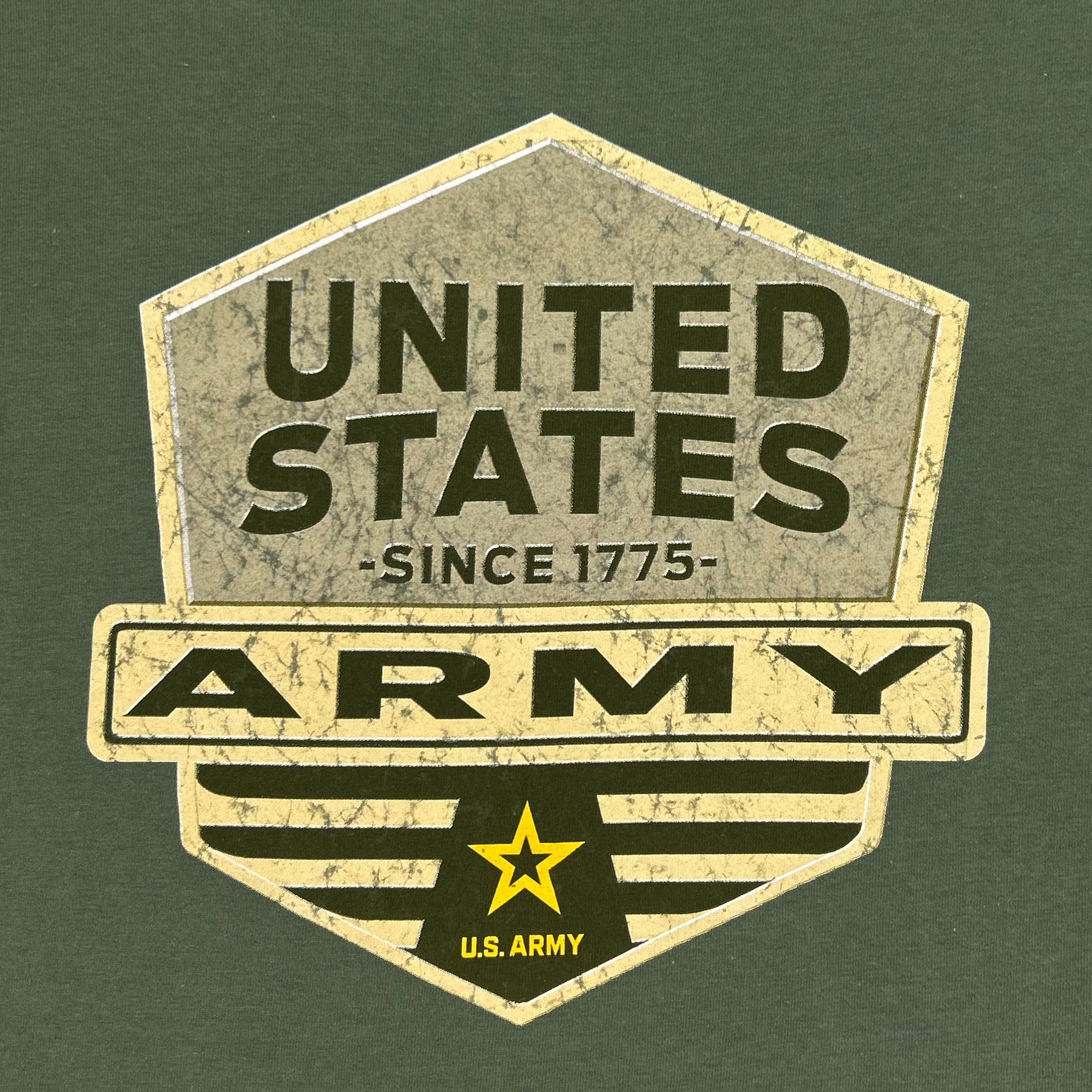 Army Distressed Hexagon Shield T-Shirt (OD Green)