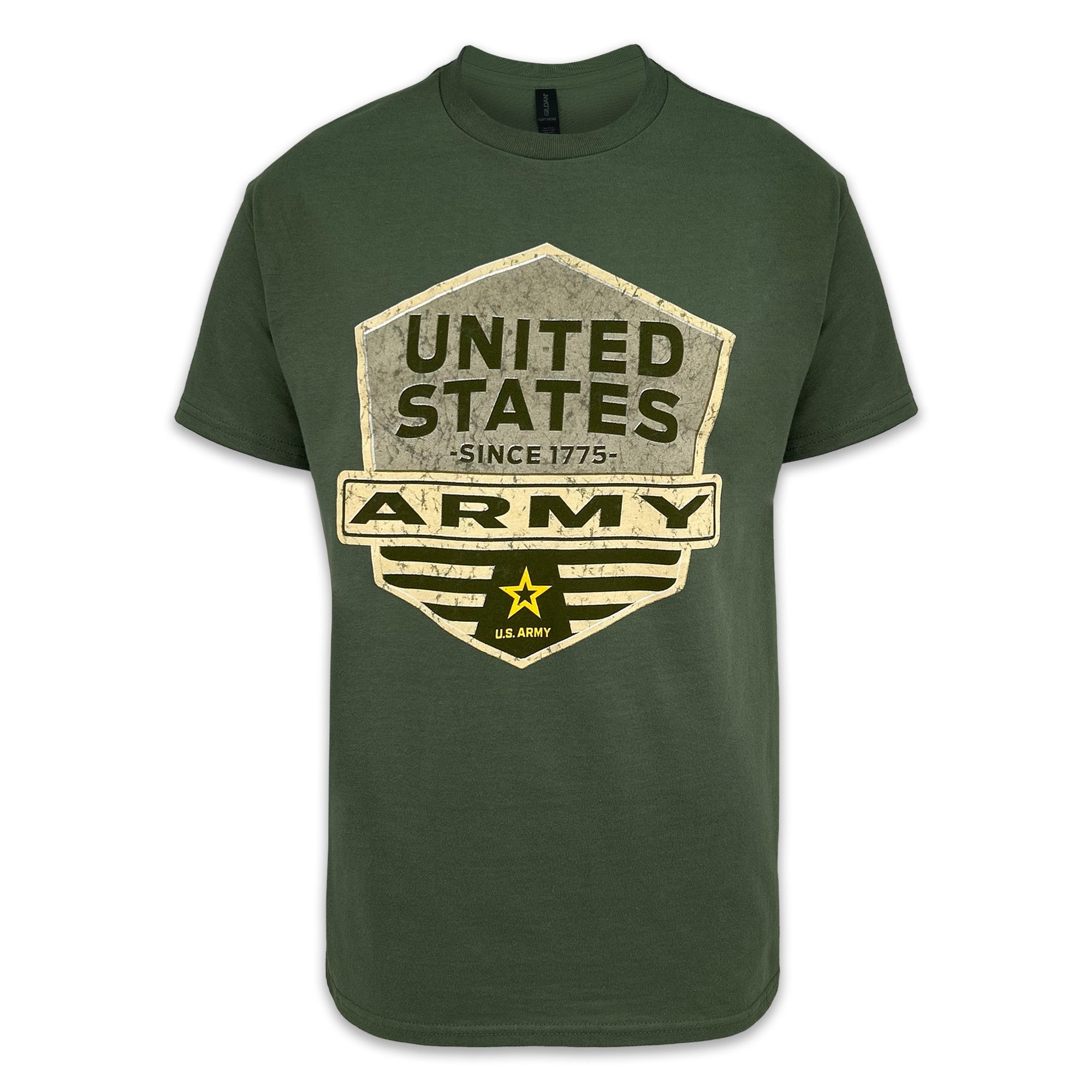 Army Distressed Hexagon Shield T-Shirt (OD Green)