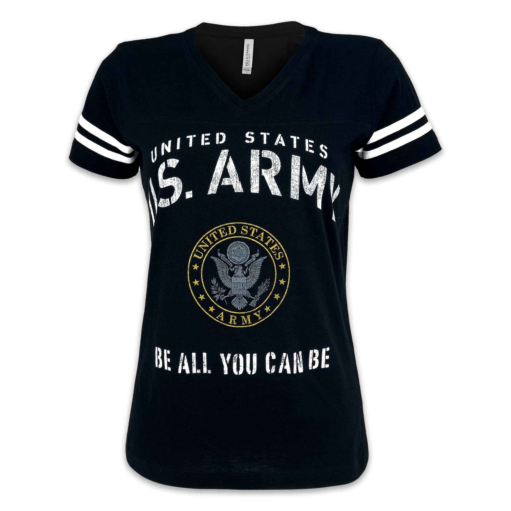 United States Army Ladies Stencil T-Shirt (Black)