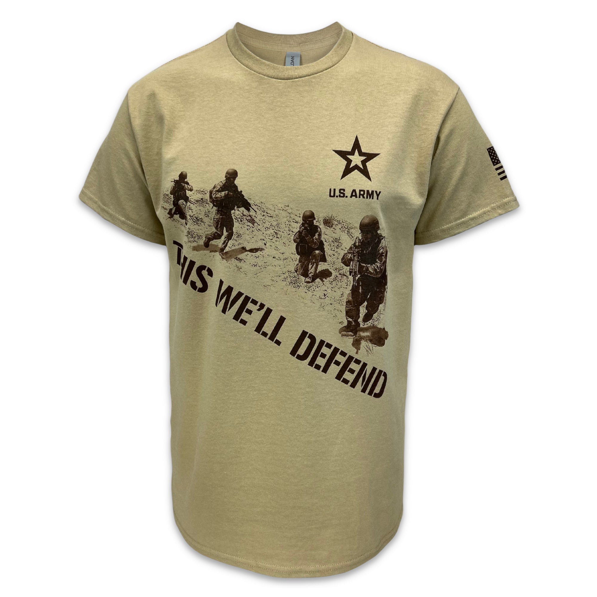 Army Squad This We'll Defend T-Shirt (Tan)