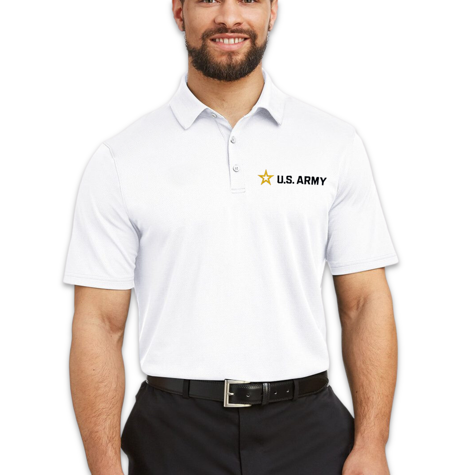 Army Star Under Armour Performance Polo (White)