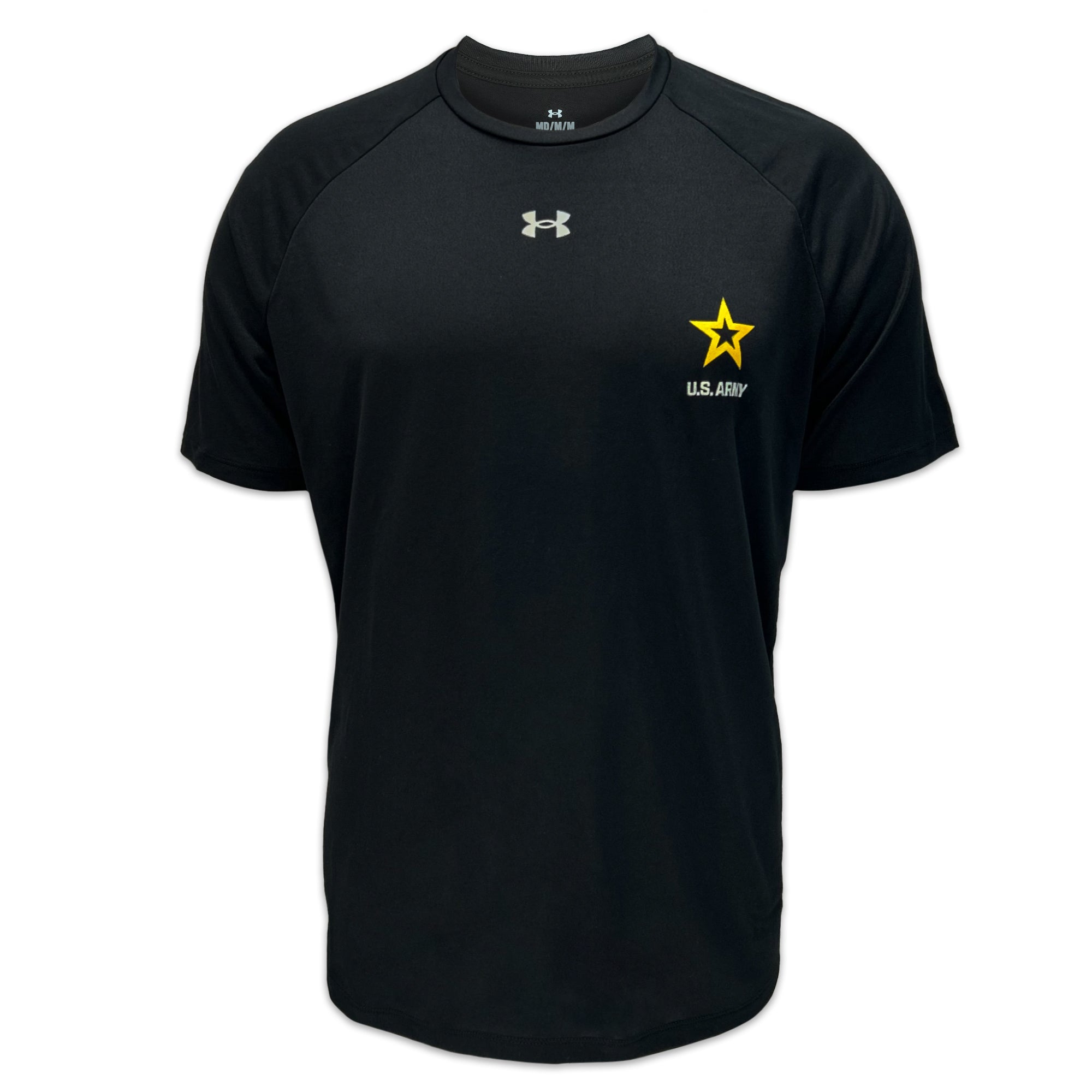 Army Under Armour Left Chest Star Tech T-Shirt (Black)