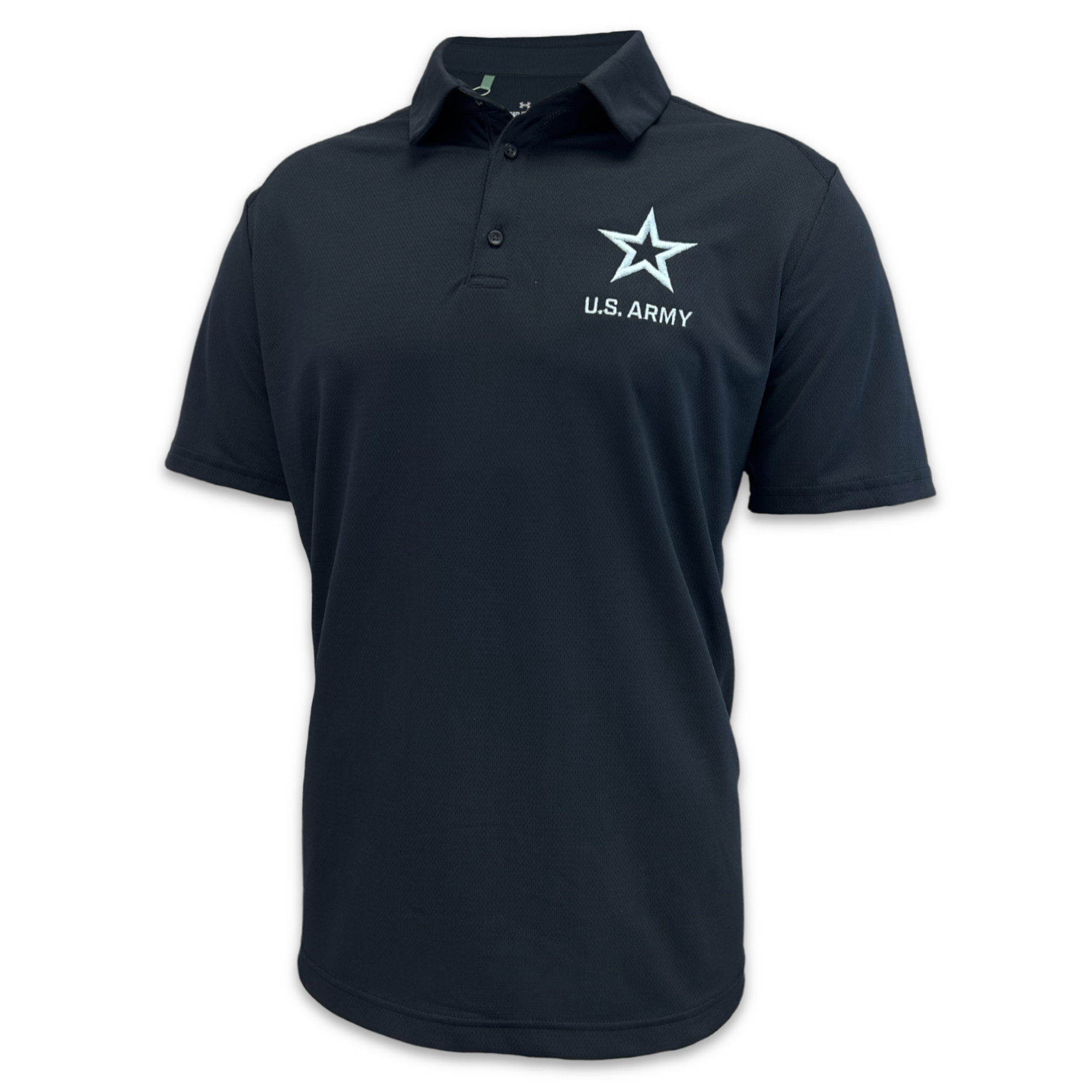 Army Tonal Star Under Armour Tech Mesh Polo (Black)