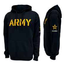 Load image into Gallery viewer, Army Star Tackle Twill Embroidered Fleece Hood (Black)