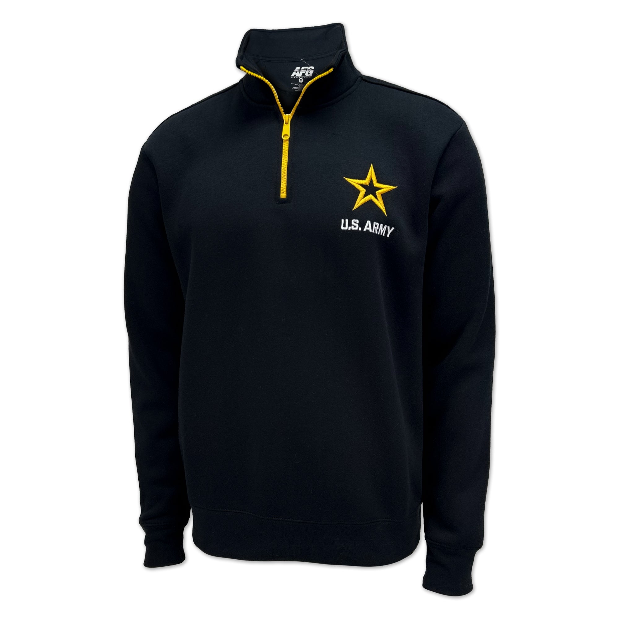 Army Star Tackle Twill Embroidered Fleece Quarter Zip (Black)