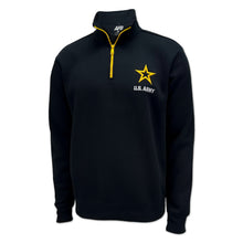 Load image into Gallery viewer, Army Star Tackle Twill Embroidered Fleece Quarter Zip (Black)