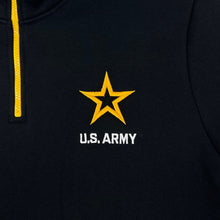 Load image into Gallery viewer, Army Star Tackle Twill Embroidered Fleece Quarter Zip (Black)