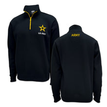 Load image into Gallery viewer, Army Star Tackle Twill Embroidered Fleece Quarter Zip (Black)