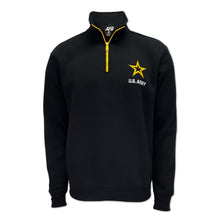 Load image into Gallery viewer, Army Star Tackle Twill Embroidered Fleece Quarter Zip (Black)