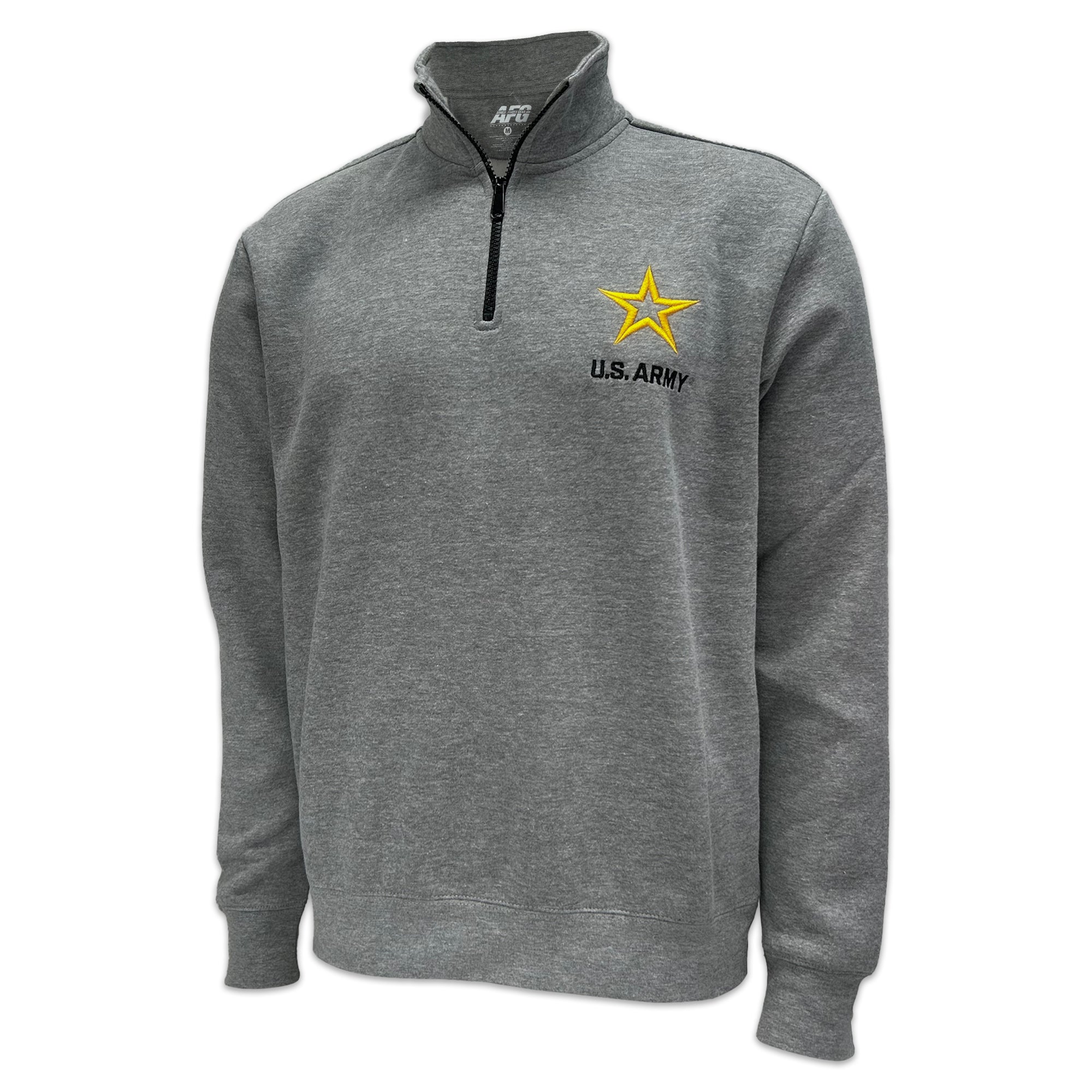 Army Star Tackle Twill Embroidered Fleece Quarter Zip (Grey)