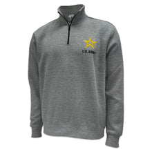 Load image into Gallery viewer, Army Star Tackle Twill Embroidered Fleece Quarter Zip (Grey)