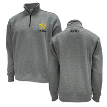 Load image into Gallery viewer, Army Star Tackle Twill Embroidered Fleece Quarter Zip (Grey)