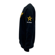 Load image into Gallery viewer, Army Star Tackle Twill Embroidered Raglan Fleece Crewneck (Black)